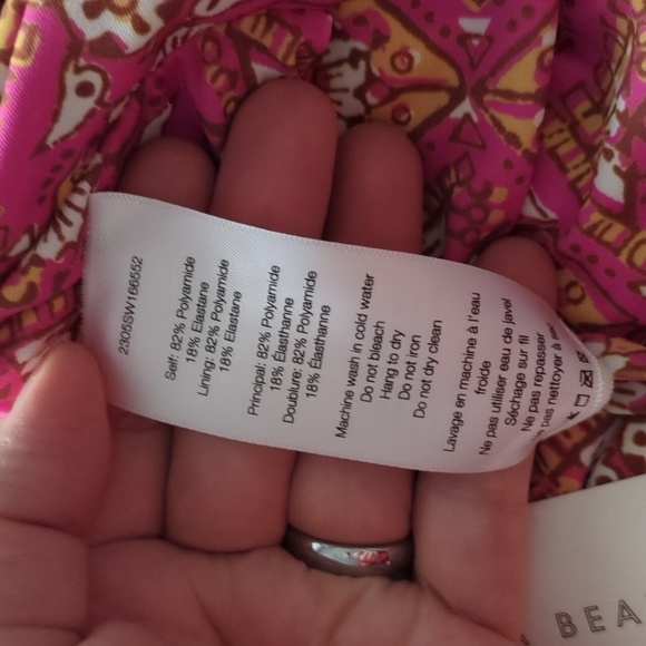 Veronica Beard Fuschia MultiAbstract Floral Cutout Aniston One Piece Swimsuit XL - Picture 6 of 8